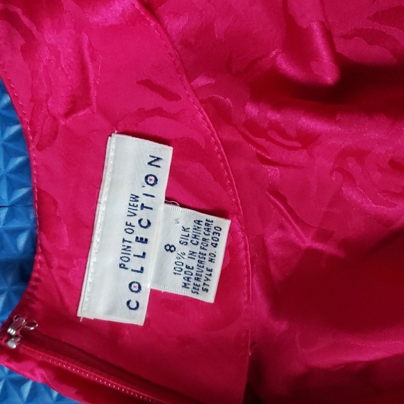 Vintage Point of View Collection Pink Silk Dress - Picture 5 of 7